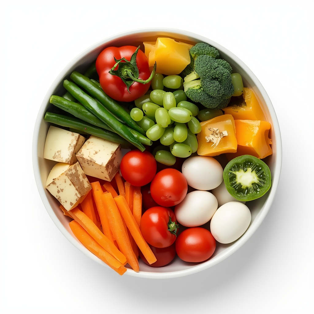 Graphic board with simple habit cues for breakfast and snacks